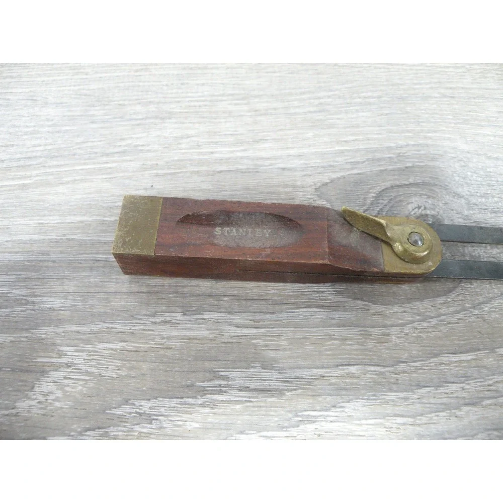 Vintage Stanley No. 25 6 Inch Sliding T-Bevel Square Wood & Brass Handle Made in